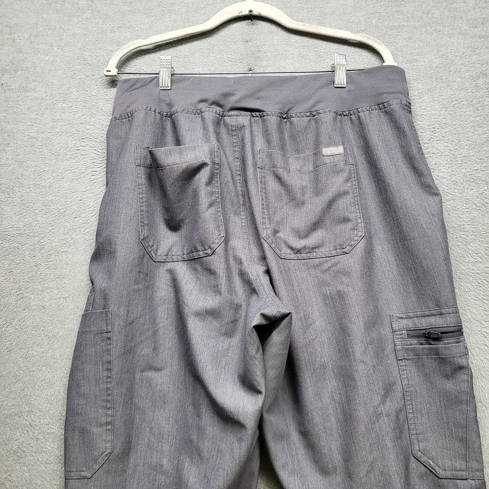 FIGS Women Scrub Pants XLT Gray Yola Skinny Cargo Pockets 31